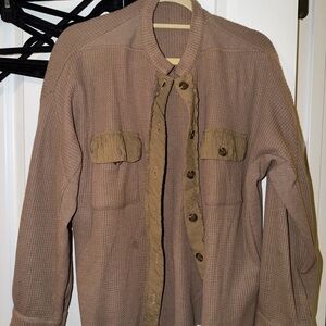 Brown Waffle Knit Shacket
